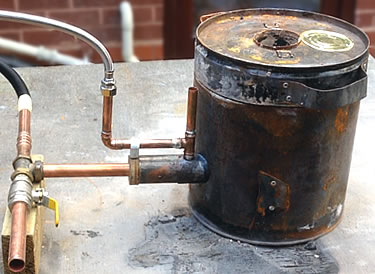 Home made waste oil burner
